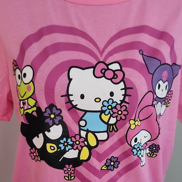 Hello Kitty Pink Short Sleeve Tee Heart Graphic - Picture 4 of 8